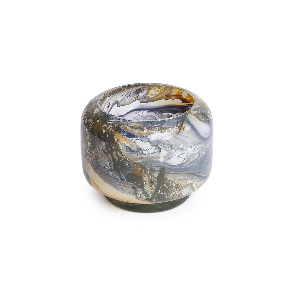 Sthula's Mosaic Glass Candle Holder – Multicolor, Handcrafted