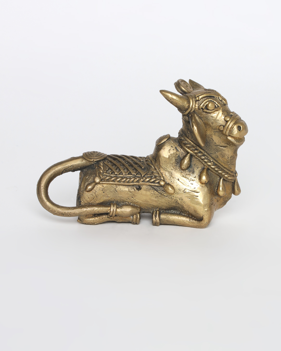 Sthula's Handcrafted Dokra Metal Cow Showpiece
