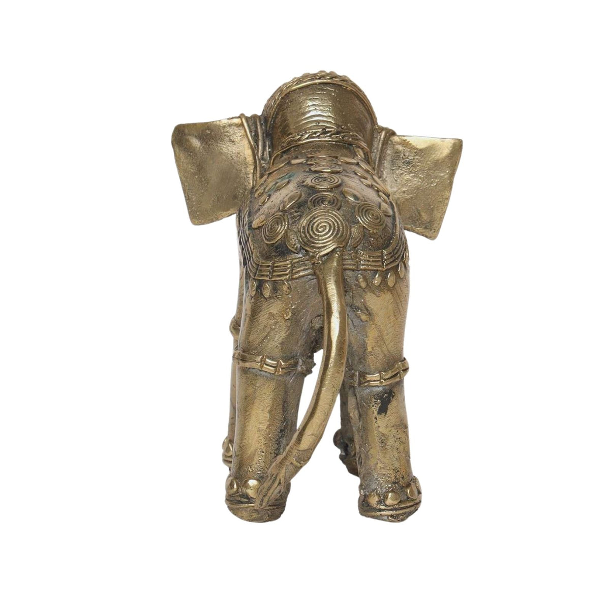 Sthula's Antique Brass Elephant Figurine Showpiece