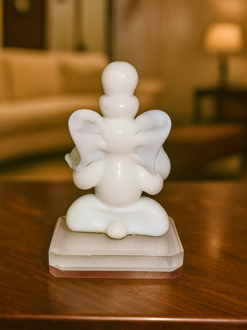 Sthula's Handcrafted White Lord Ganesha Idol Showpiece