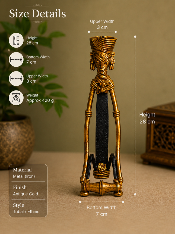Sthula's Handmade Tribal Lady Metal Figurine