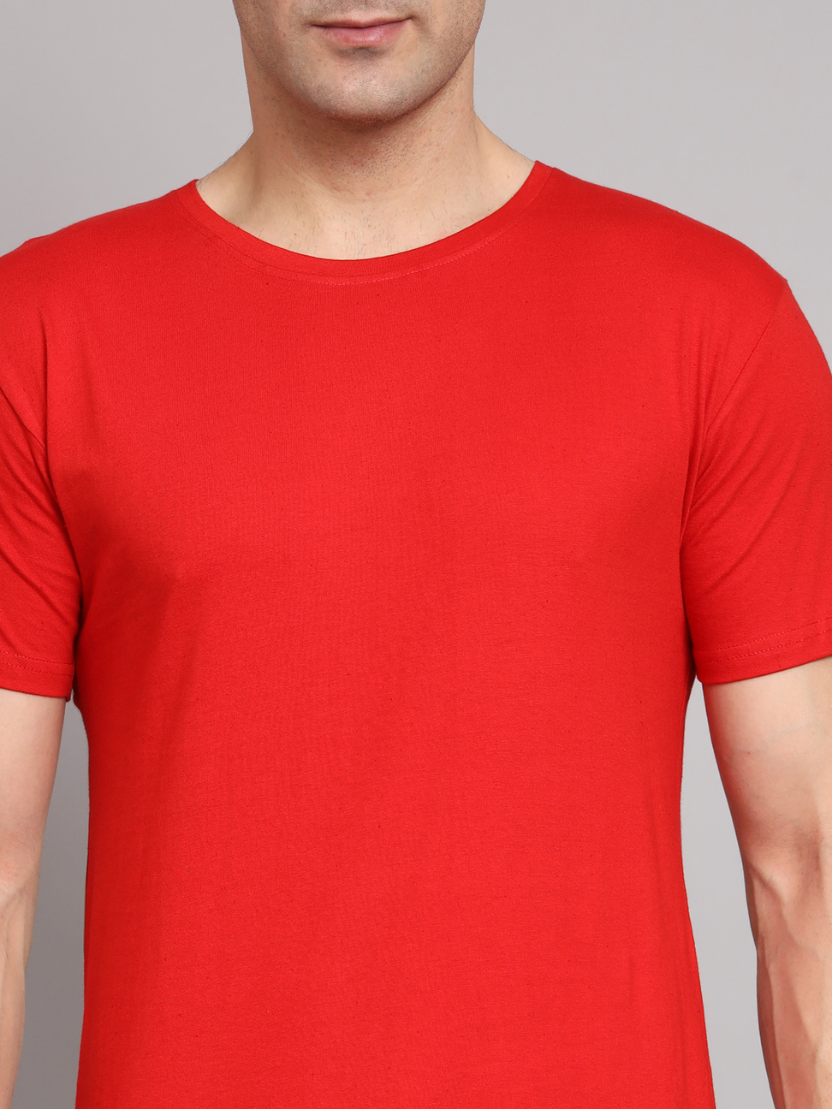 Sthula's Men Red Cotton T-Shirt