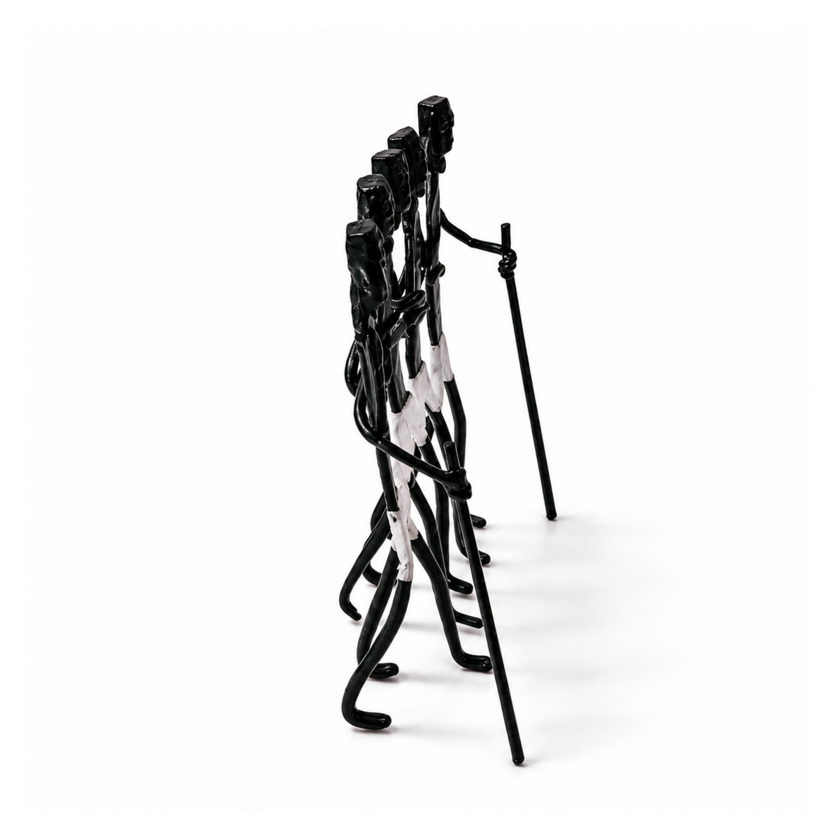 Sthula's Handmade Black and White Metal Group Figurine