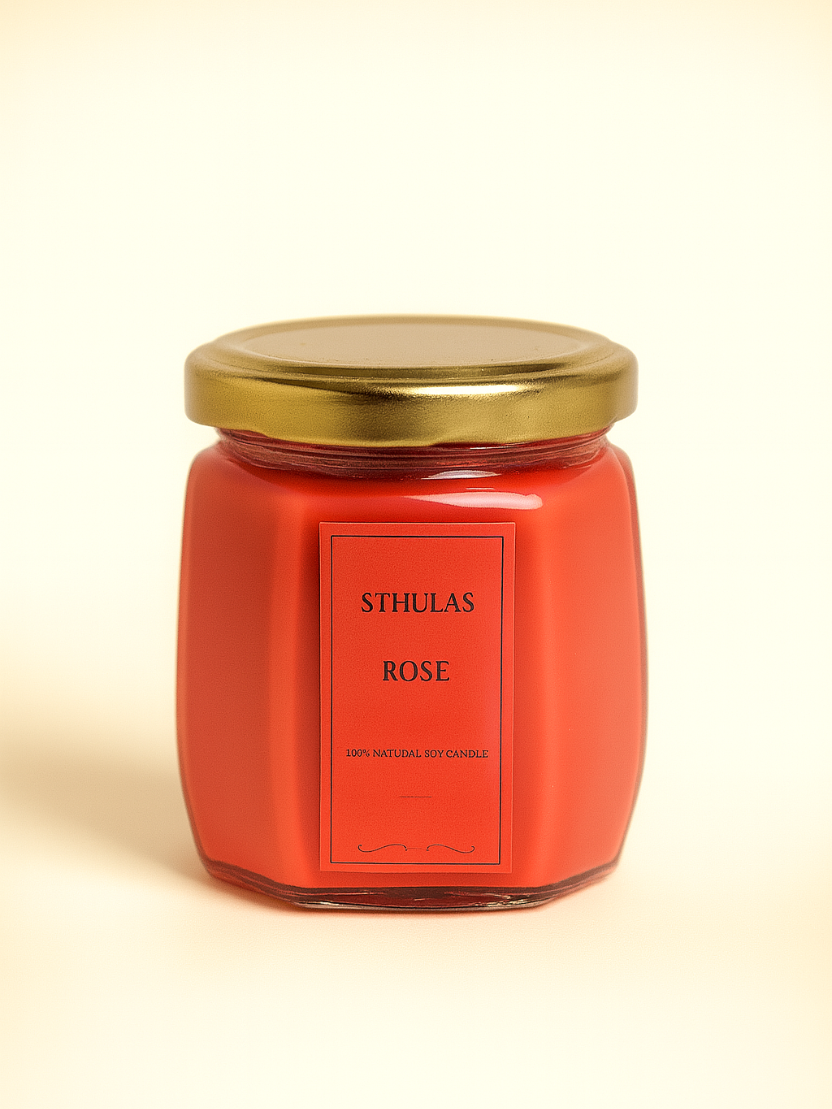 Sthula's Handcrafted Rose Soy Wax Candle