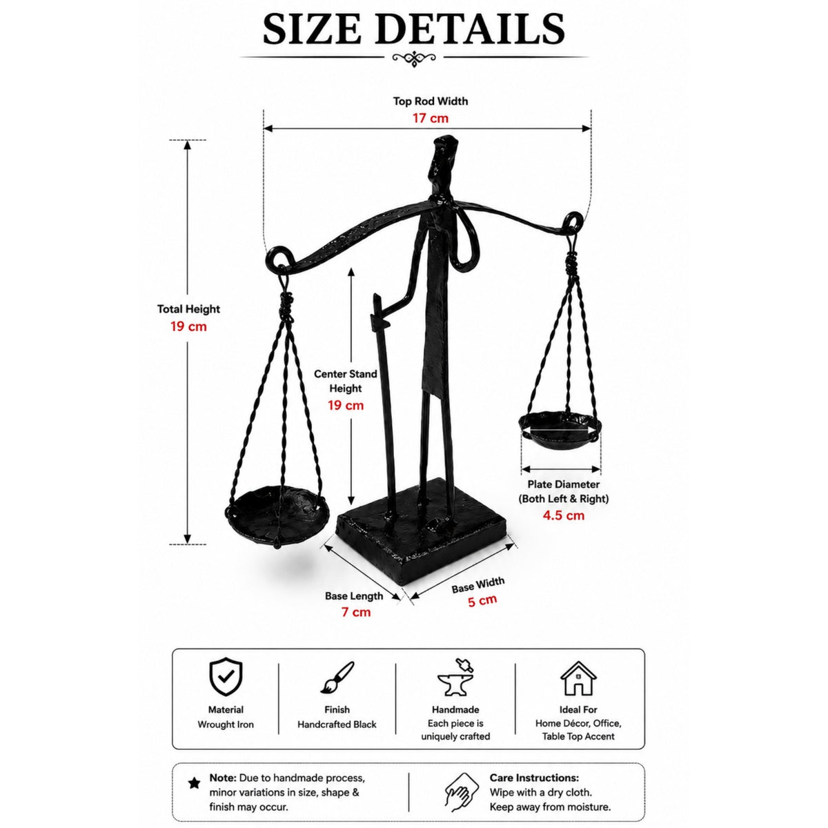 Sthula's Handmade Black Metal Balance Scale Showpiece