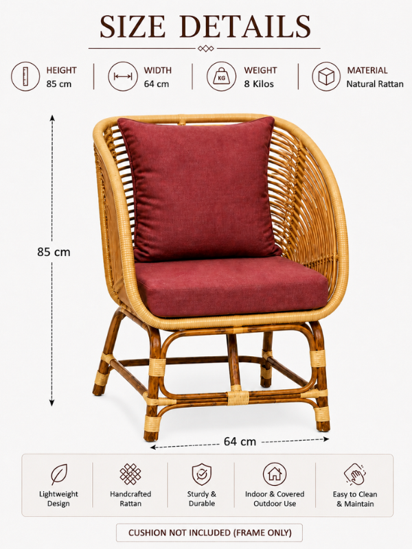 Sthula's Natural Brown Rattan Accent Chair