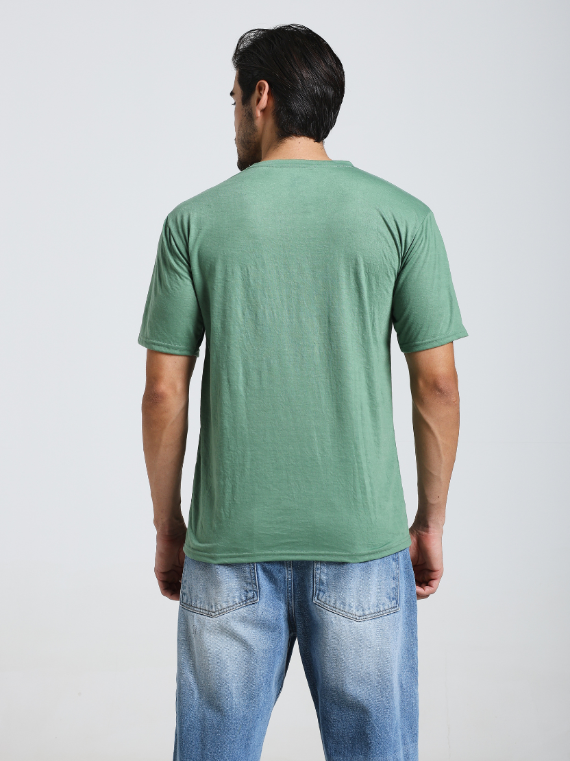 Sthula's Men Baggy Green Cotton T-Shirt