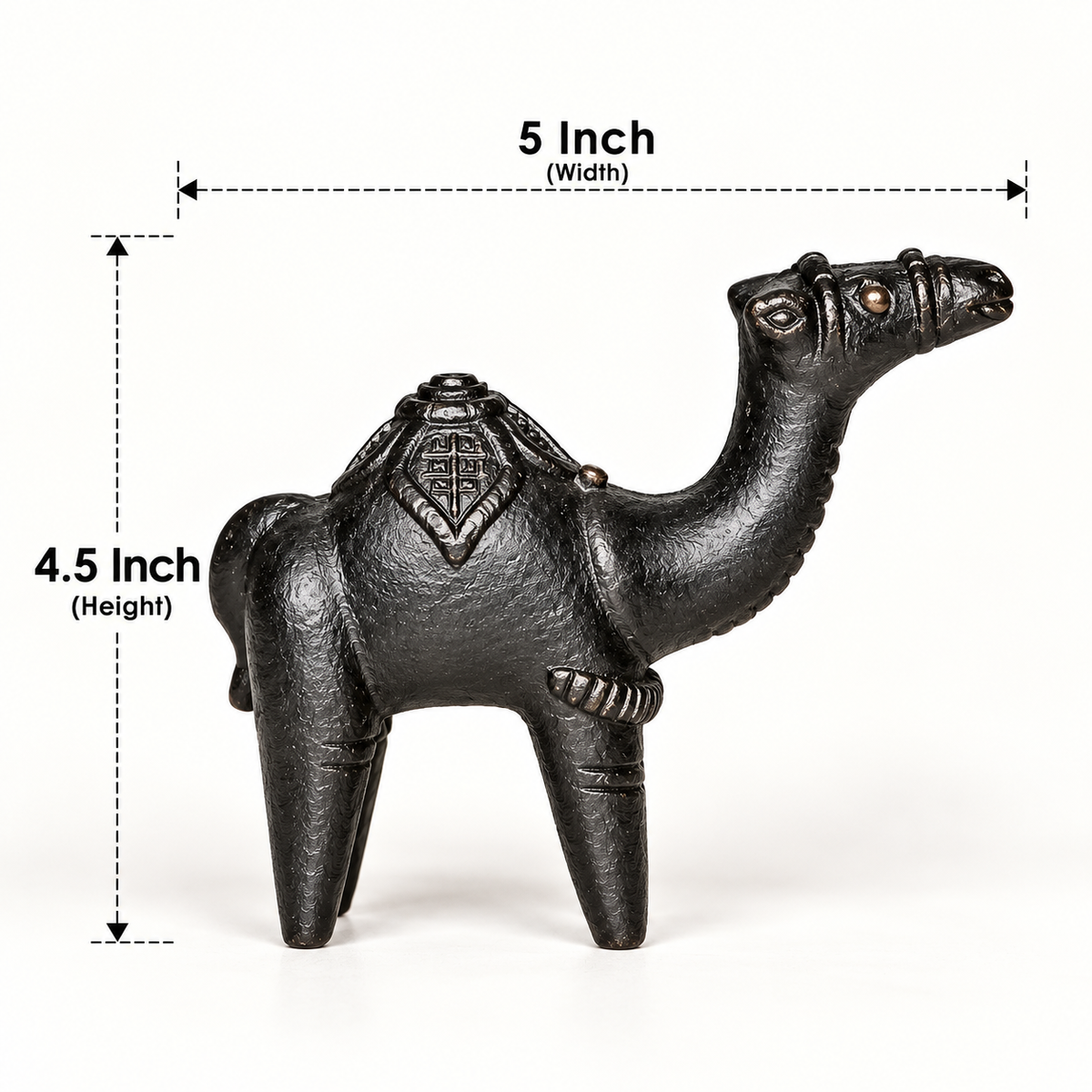 Sthula's Handmade Black Terracotta Camel Figurine