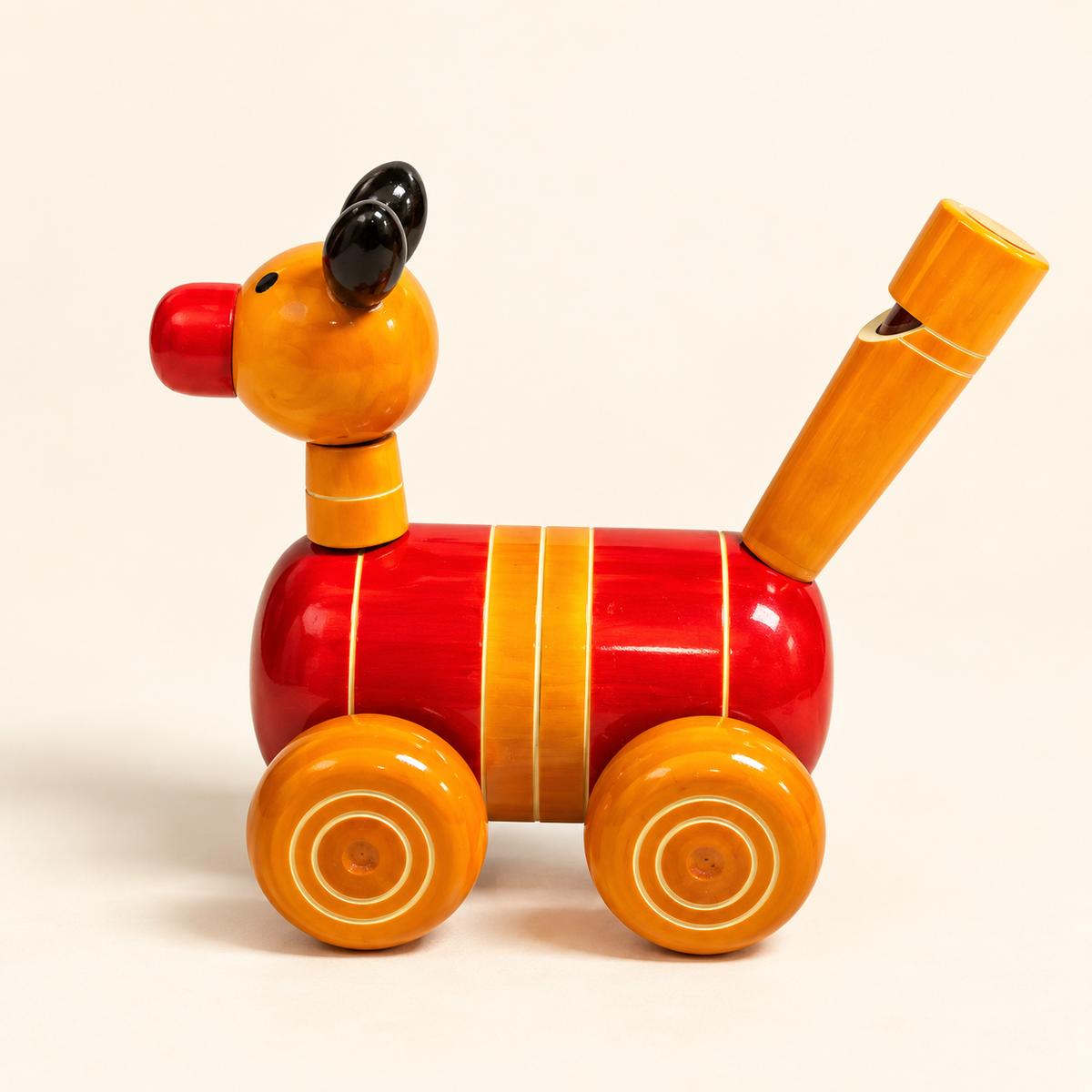 Sthula's Multicolor Wooden Dog Toy Showpiece