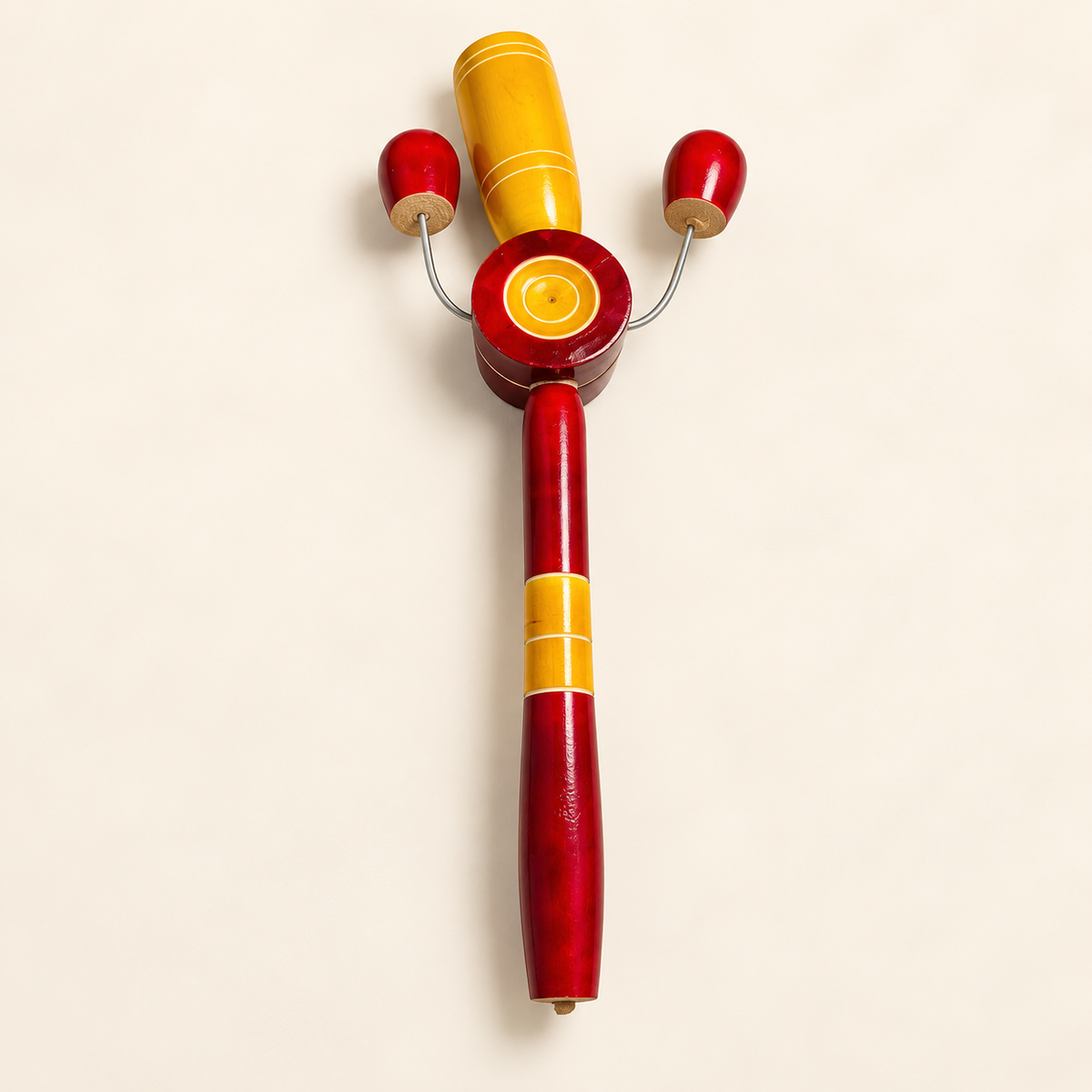 Sthula's Red Yellow Wooden Decorative Showpiece