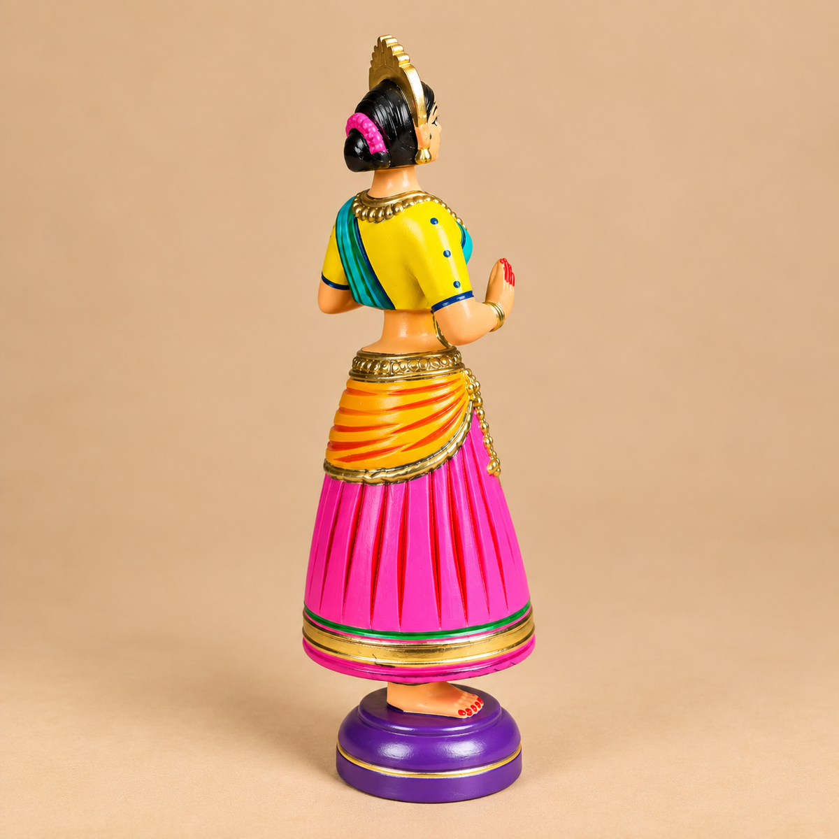 Sthula's Multicolor Wooden Traditional Dancing Doll