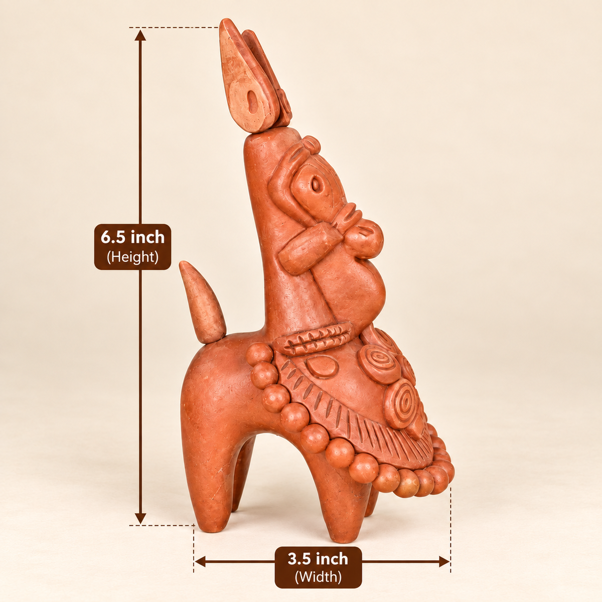Sthula's Handmade Terracotta Orange Tribal Figurine
