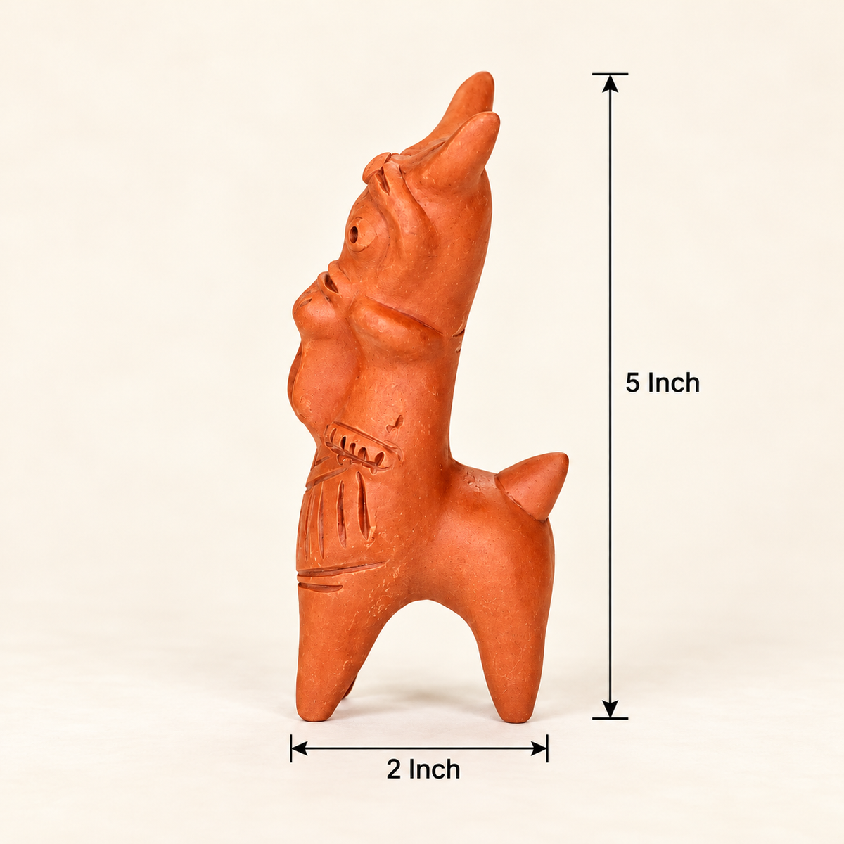 Sthula's Handmade Terracotta Orange Tribal Figurine