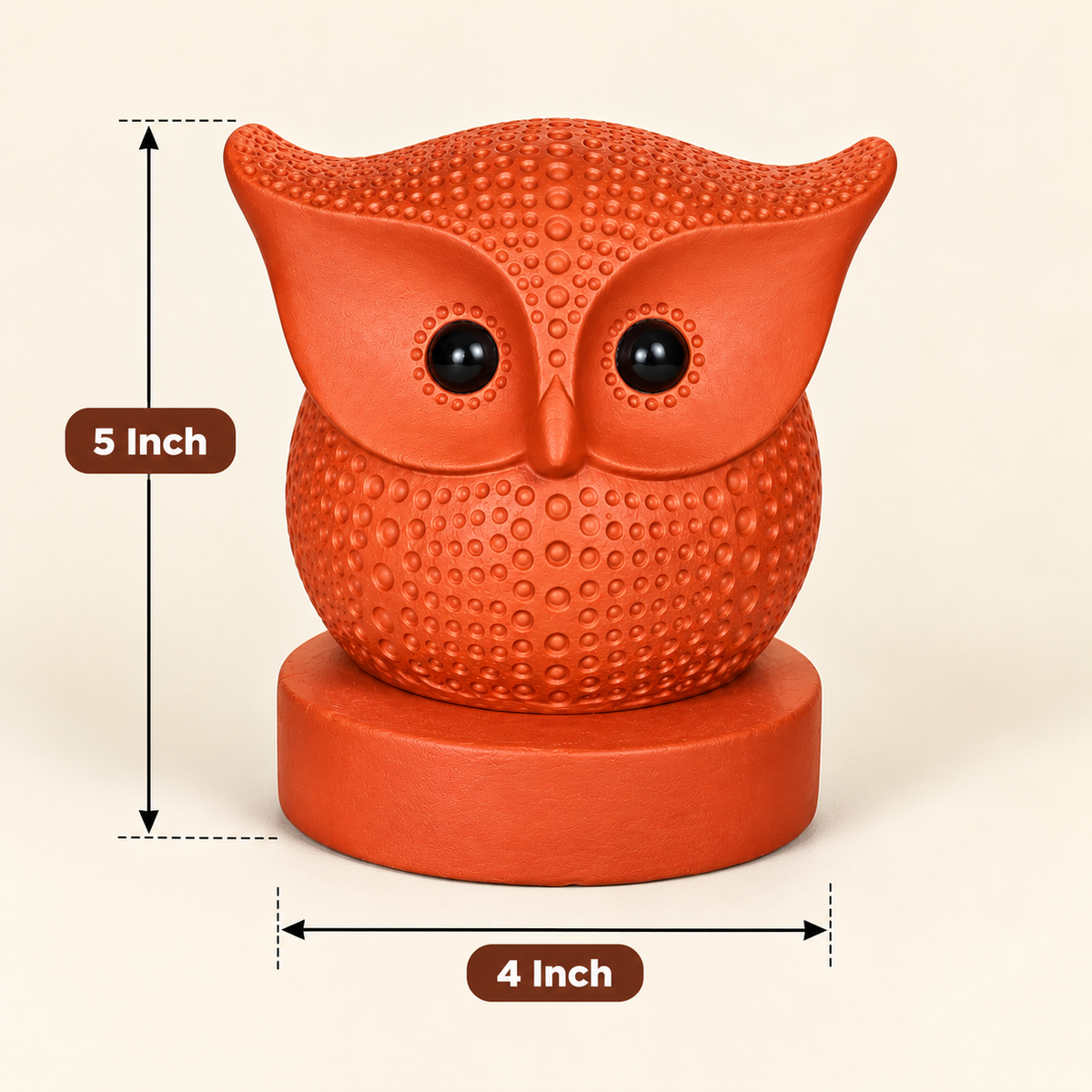 Sthula's Handmade Terracotta Orange Owl Showpiece