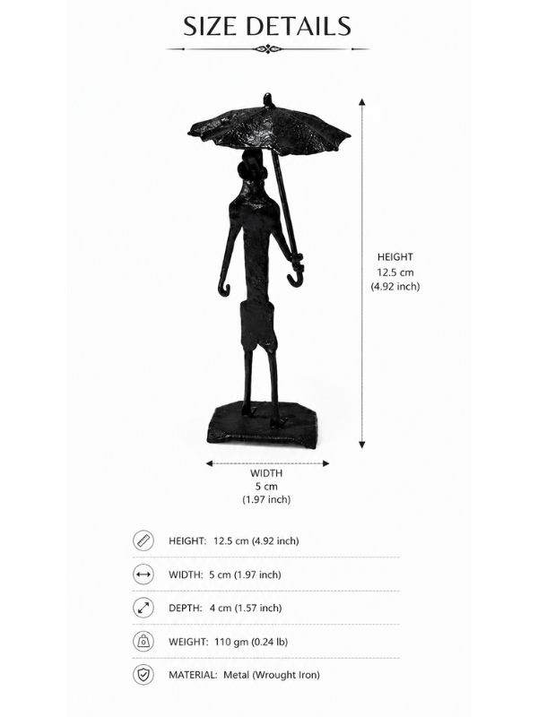 Sthula's Handmade Umbrella Lady Metal Figurine