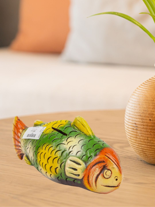 Creative ‎Terracotta Hollow Fish Piggy Bank New Cute multicolor Fish Money bank