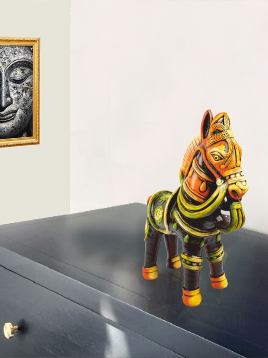 Elegant Terracotta Horse Sculpture - Handcrafted Decor for Home & Office