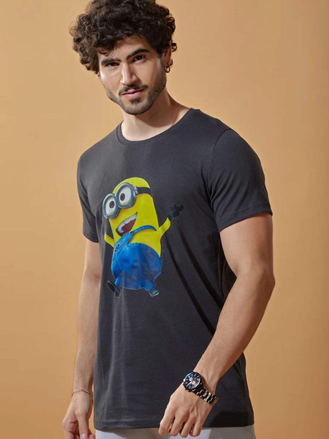 Black Milang Minions Printed T-shirt