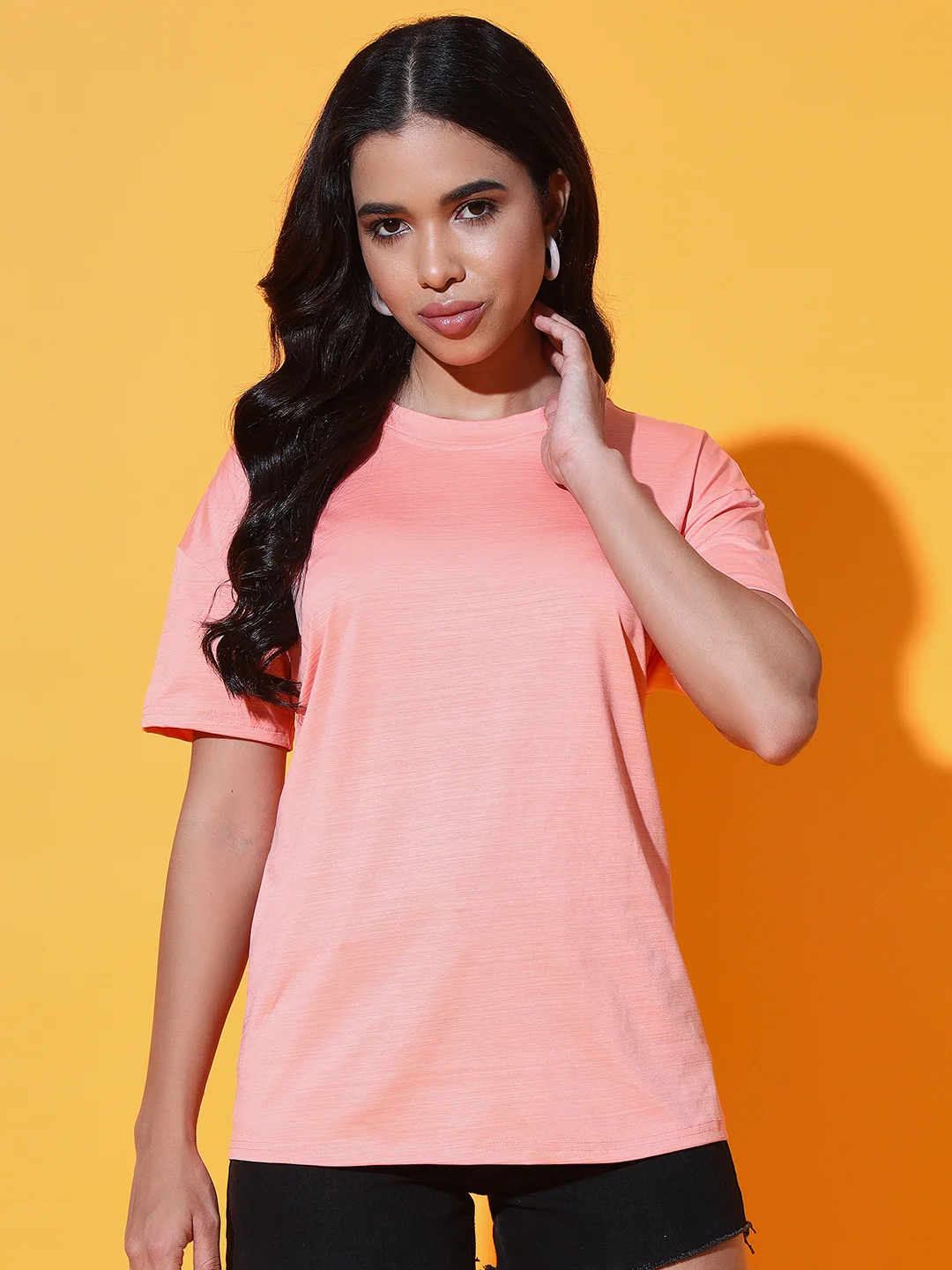 Women plain peach color top