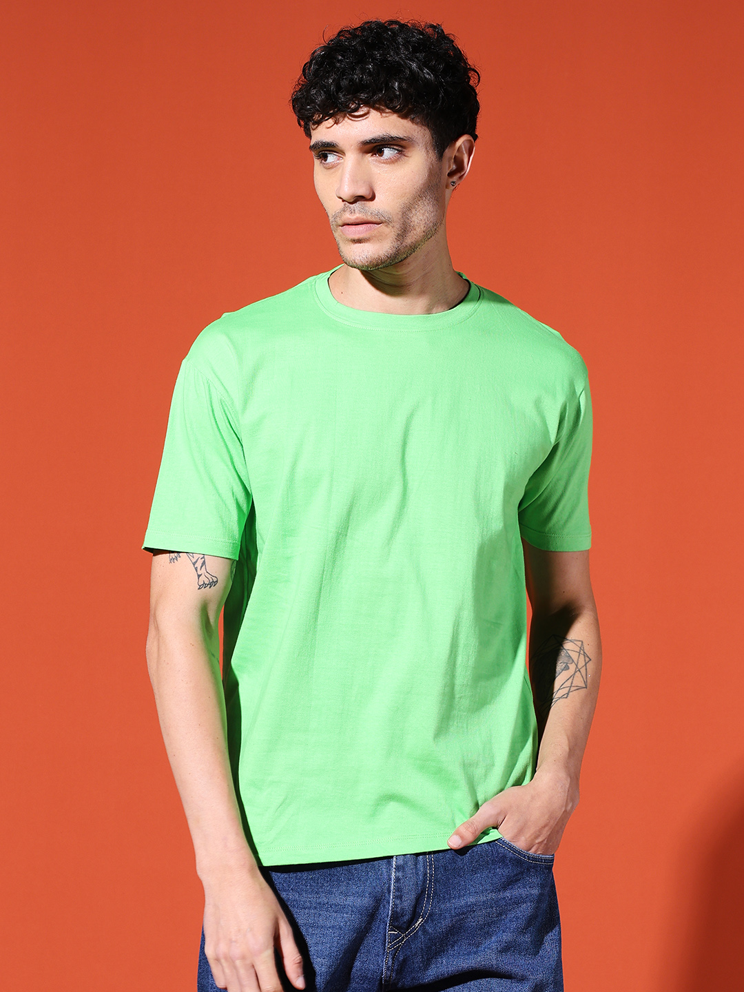 Vibrant Lime Green Tee – Fresh & Bold Look