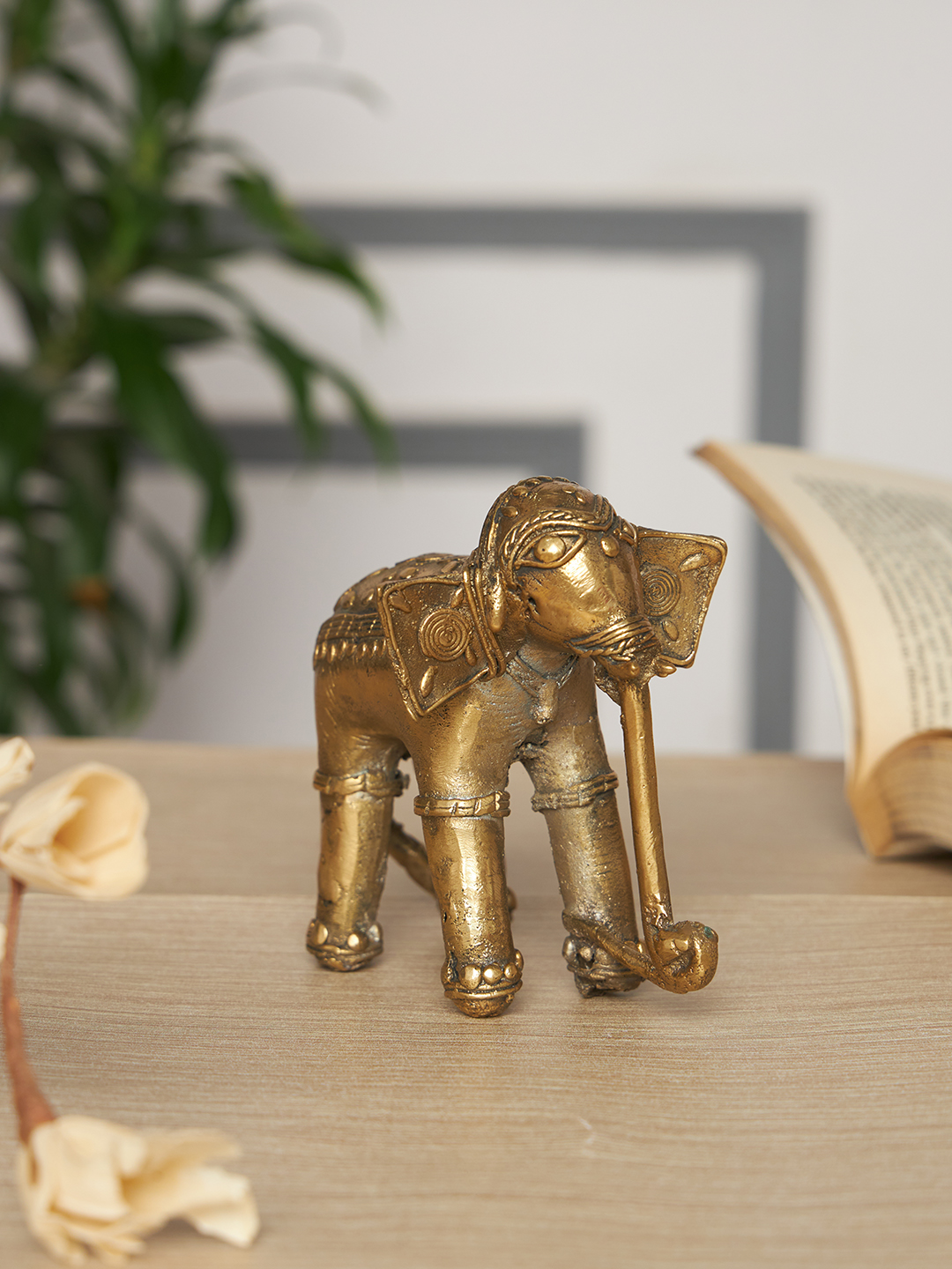Handcrafted dokra Elephant Figurine | Antique Finish dokra Elephant Sculpture for Home Décor & Gifting