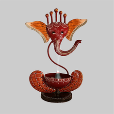 Handcrafted Metal Ganesha Incense Holder | Artistic Elephant Design Showpiece for Home Décor – Sthulas