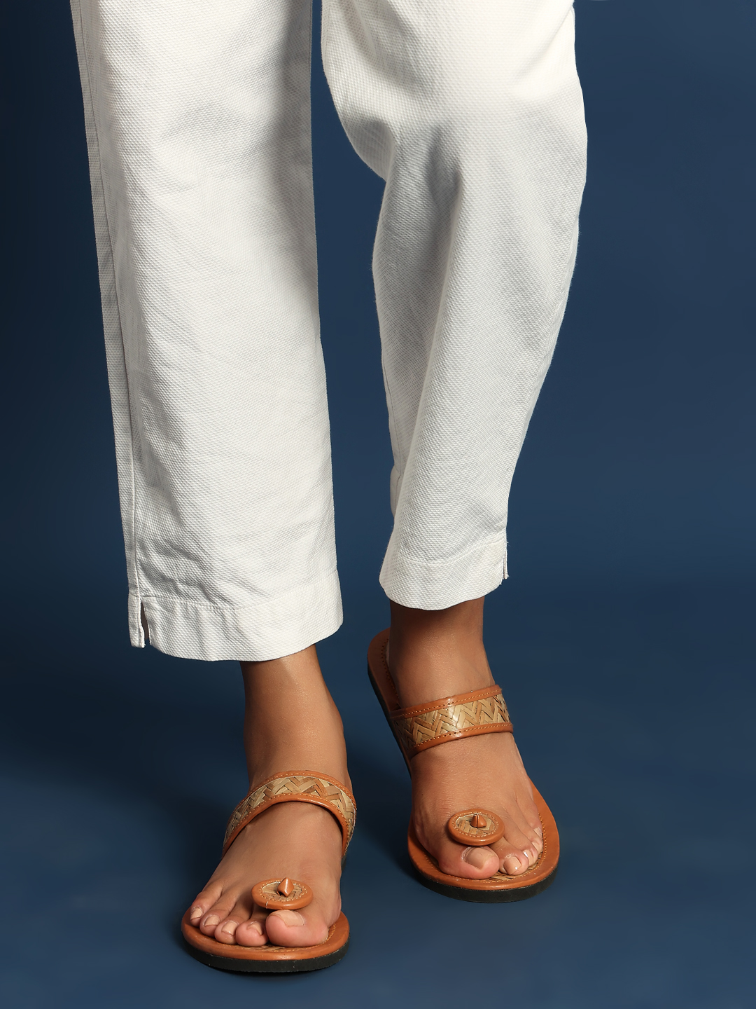 Handcrafted Bamboo slipper with Cane Weave – Sustainable Ethnic Footwear by Sthulas