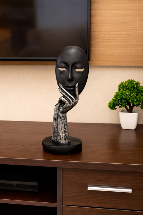 Abstract Thinking Face Sculpture | Modern Artistic Face Showpiece for Home & Office Décor