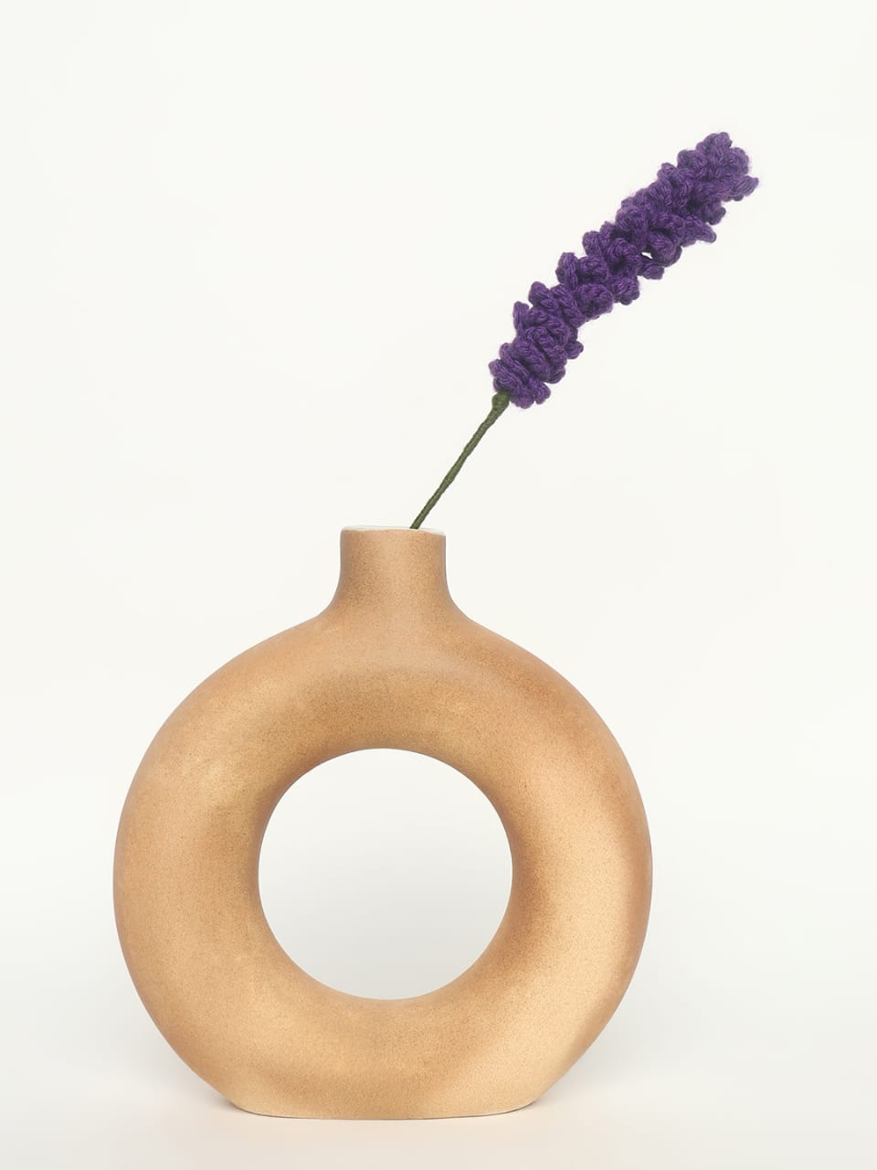 Handmade Crochet Lavender Flower Stem – Aesthetic Artificial Knitted Floral Decor