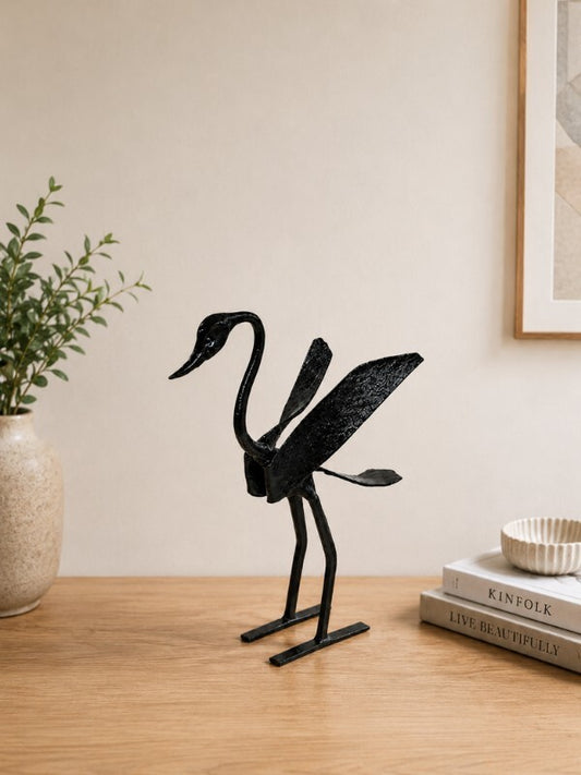 Sthula's Handmade Metal Crane Bird Figurine