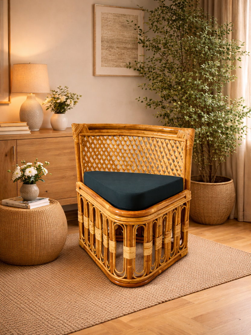 Sthula's Handmade Bainth Corner Chair with Cushion