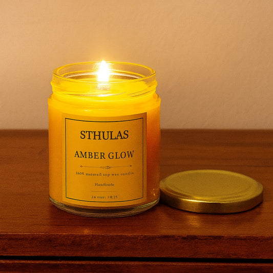 Sthula's Amber Glow Scented Soy Wax Candle