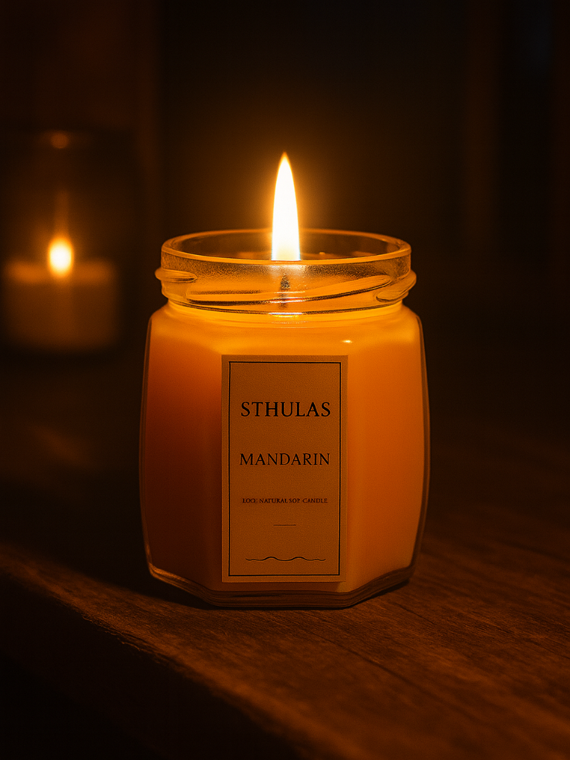 Sthula's Handcrafted Mandarin Soy Wax Candle