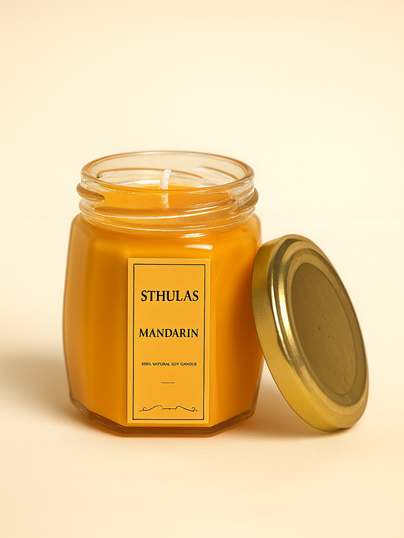 Sthula's Handcrafted Mandarin Soy Wax Candle