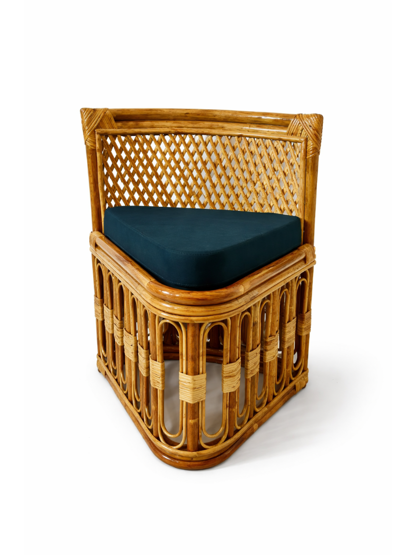 Sthula's Handmade Bainth Corner Chair with Cushion
