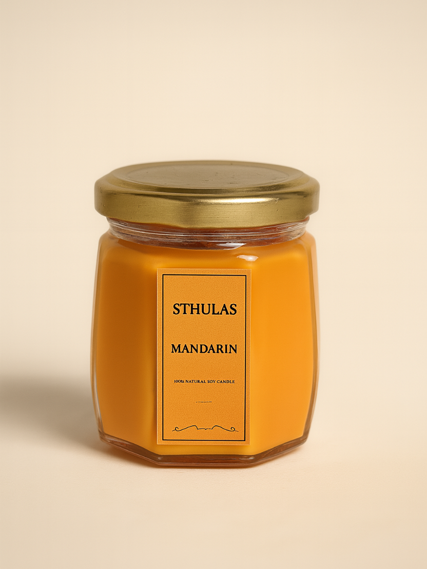 Sthula's Handcrafted Mandarin Soy Wax Candle