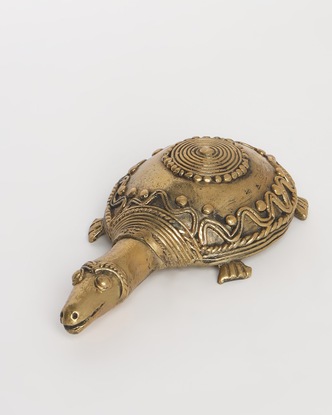Sthula's Handcrafted Dokra Metal Turtle Showpiece