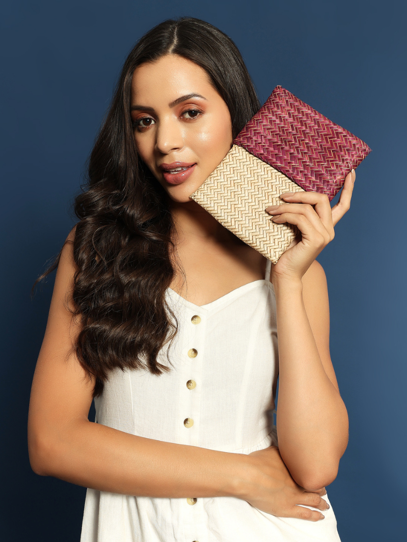 Sthula's Handcrafted  Natural Fiber Clutch Bag