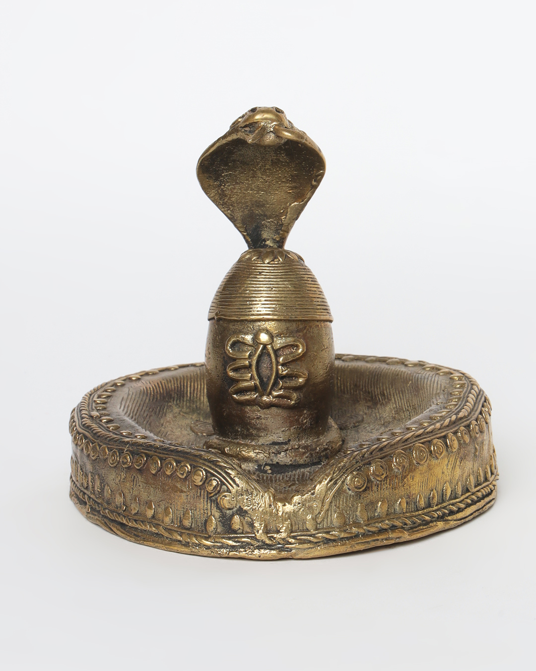 Sthula's Handcrafted Dokra Metal Shivling Showpiece