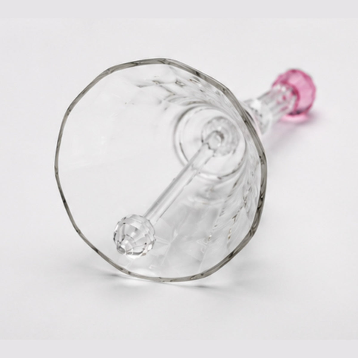 Sthula's Crystal Glass Decorative Bell – Transparent Glass Bell with Pink Handle