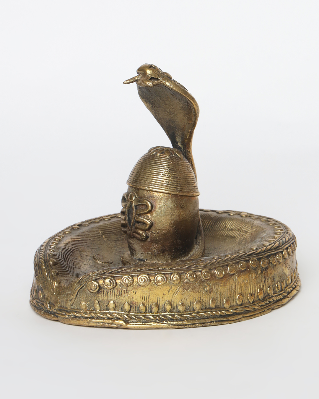 Sthula's Handcrafted Dokra Metal Shivling Showpiece