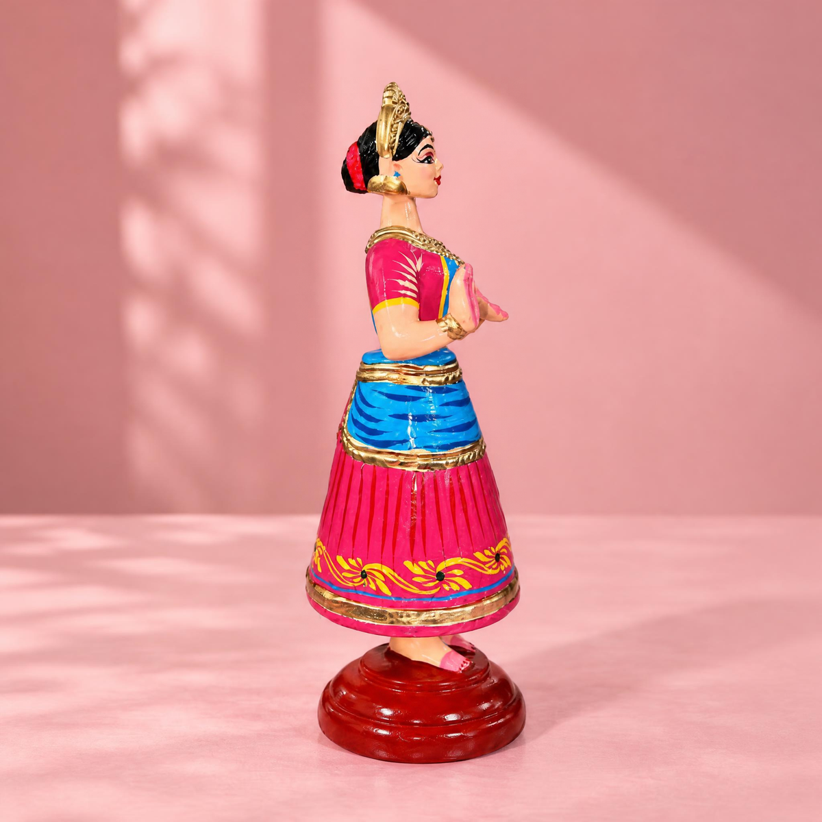 Sthula's Multicolor Traditional Folk Dancer Metal Figurine