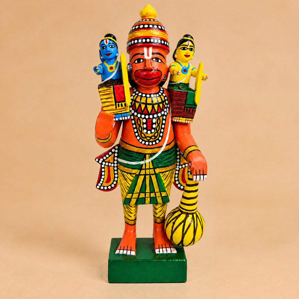 Sthula's Multicolor Wooden Hanuman Decorative Showpiece