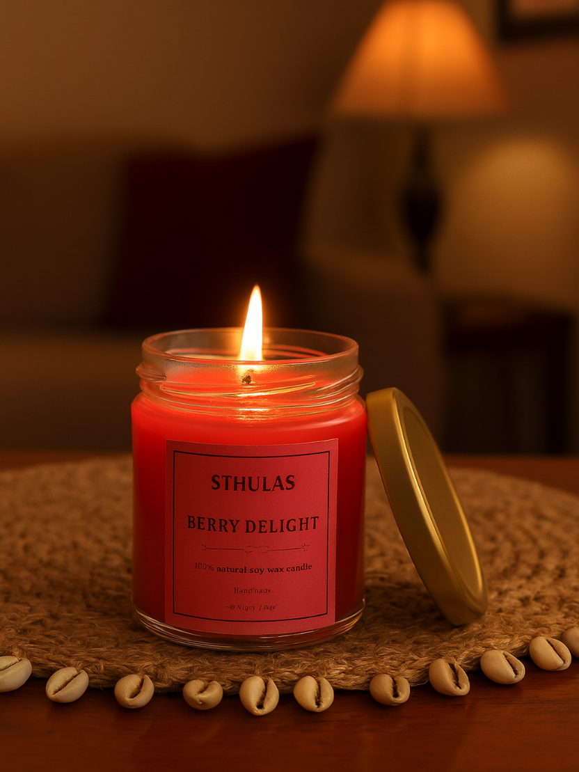 Sthula's Handcrafted Berry Delight Soy Wax Candle