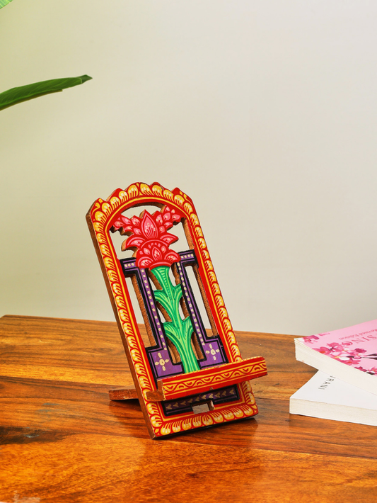 Sthula's Handcrafted Multicolor Wooden Handcrafted Mobile Stand