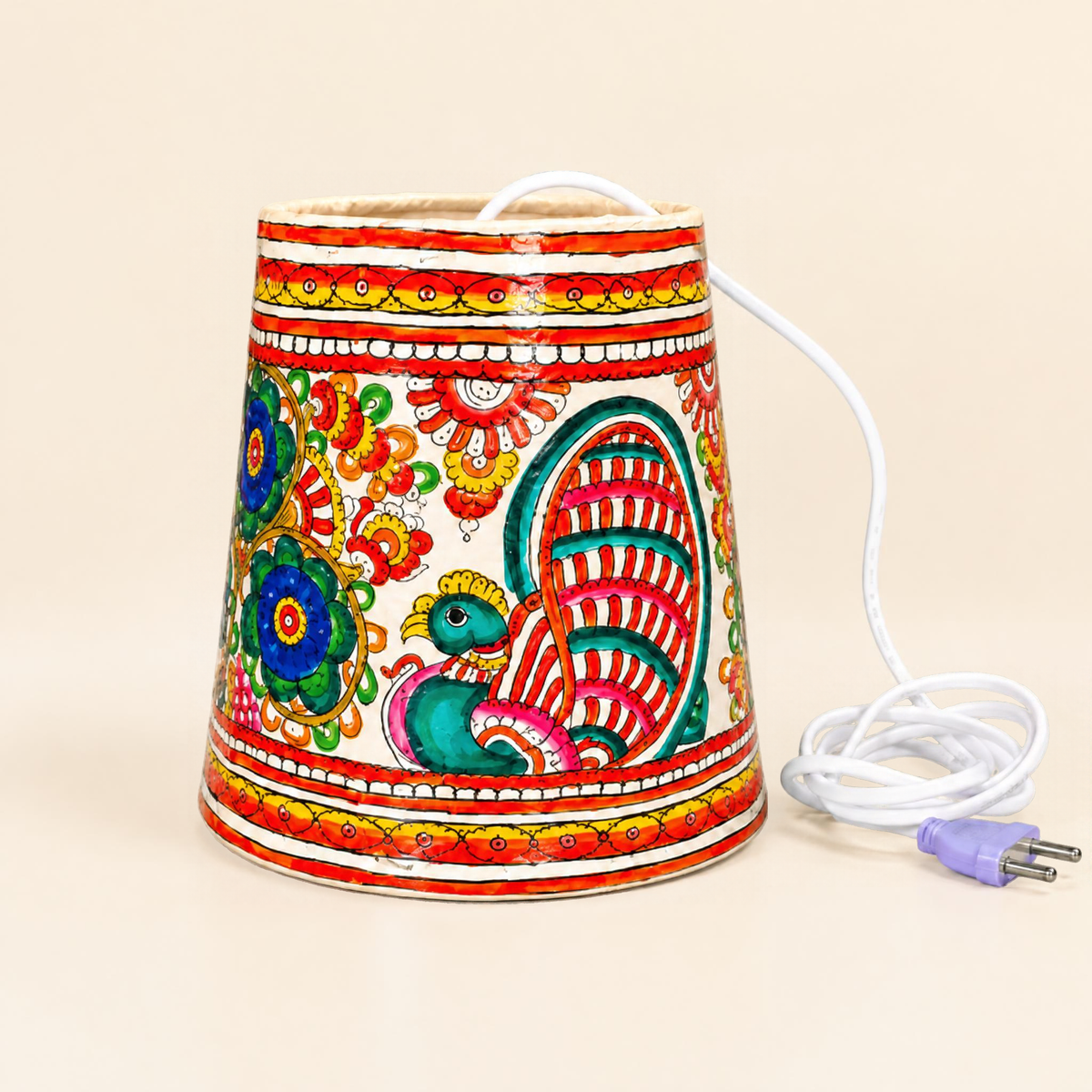 Sthula's Multicolor Peacock Floral Hanging Lamp