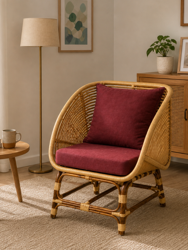 Sthula's Natural Brown Rattan Accent Chair