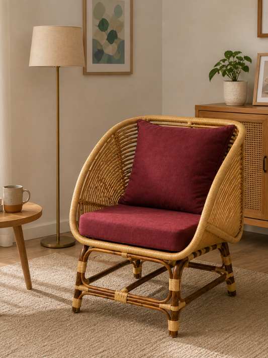 Sthula's Natural Brown Rattan Accent Chair