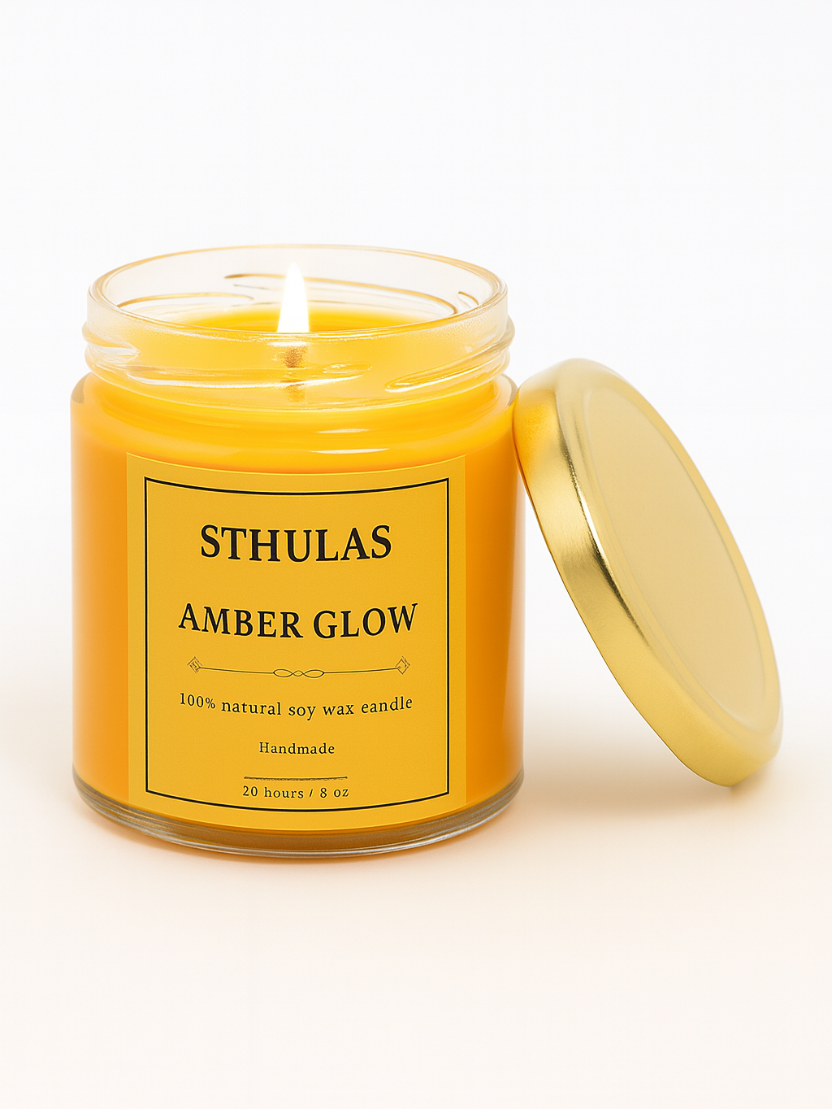 Sthula's Handcrafted Amber Glow Soy Wax Candle