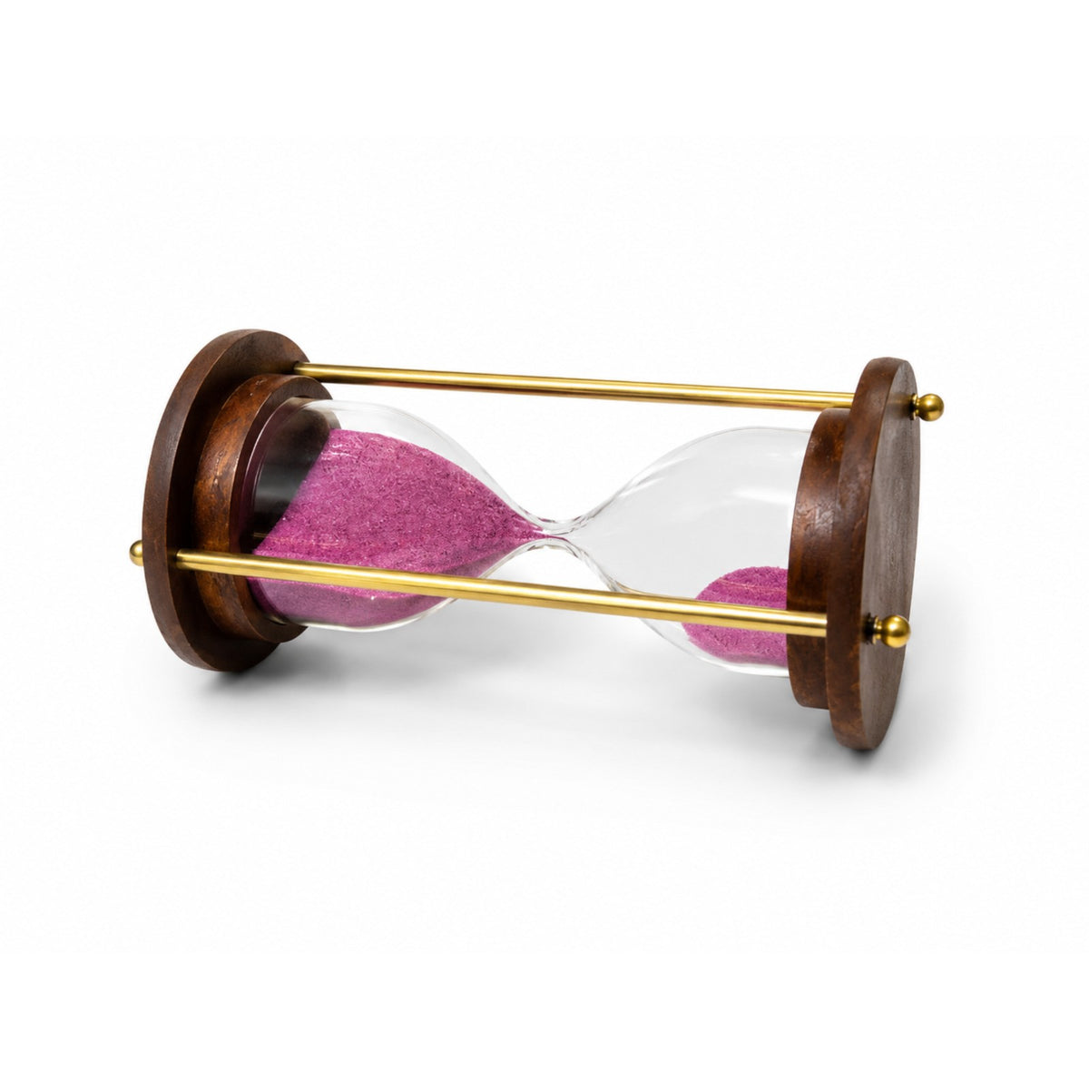Sthula's Wooden Hourglass Sand Timer with Pink Sand